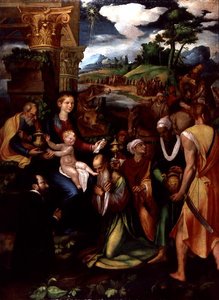 Adoration of the Magi with a Donor by Vincenzo da (d.1557) Pavia