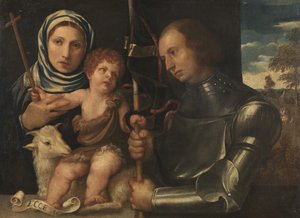 Infant Saint John with a Female Saint and a Warrior Saint by Vincenzo di Biagio Catena