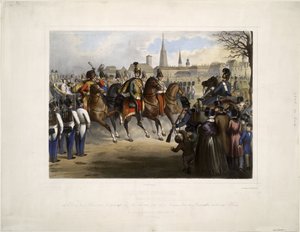Nicholas I of Russia as colonel-in-chief of the 9th Hussar Regiment Graf Nádasdy at the Glacis