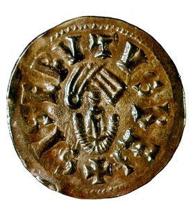 Tremissis of King Sisenand, cast in Caesaraugusta, Spain, 7th century