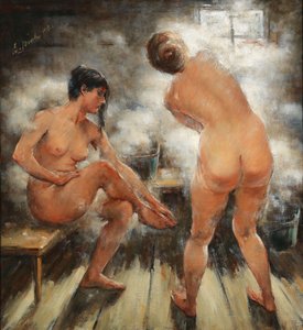 In a Russian Steam Bath, 1918 by Vitali Gavrilovich Tikhov