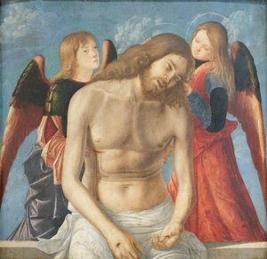 Dead Christ Supported by Two Angels