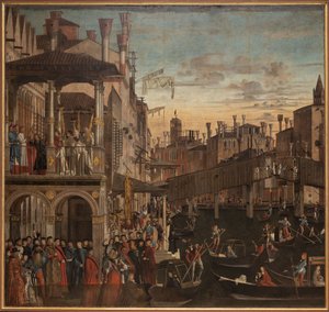 Miracle of the Holy Cross at the Ponte di Rialto (c. 1496) by Vittore Carpaccio