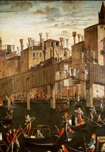 The Miracle of the Relic of the Holy Cross at Rialto Bridge in Venice (detail) by Vittore Carpaccio