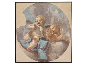 Frescos of angels, originally from St. Augustinus church by Vittorio Maria Bigari
