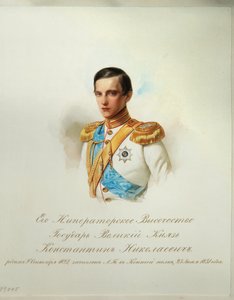 Portrait of Grand Duke Konstantin Nikolaevich of Russia (From the Album of the Imperial Horse Guards) by Vladimir Ivanovich Hau