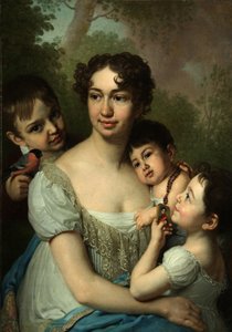 Portrait of Yelena Balashova with Children
