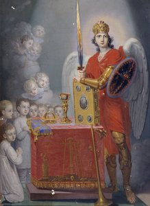The Children of the Emperor Paul I before the altar, protected by Archangel Michael