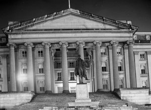 Treasury building, Washington by night