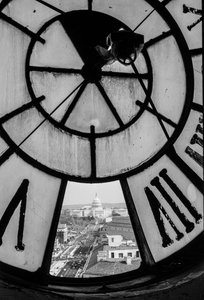View looking up Pennsylvania Avenue to the US Capitol Building from inside the clock by Volkmar Wentzel