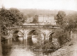 Chatsworth House and the bridge over the River Derwent, Derbyshire, 1853 by WR and S