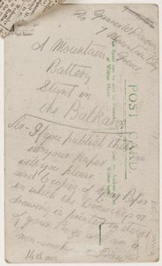 Postcard to the Editor of the Liverpool Weekly Courier, 14 August 1918 by W. Dawson