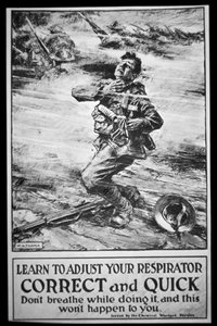 American Army poster warning of gas attack by W. G. (after) Thayer