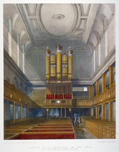 Interior, looking west, Church of St Dunstan in the West, Fleet Street, City of London