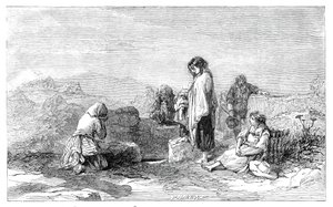 Pilgrims to the Holy Well (by F.W. Topham, from the new water colour exhibition, 1845)