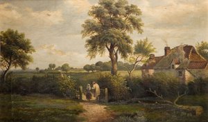 Cottage Scene, Marston Green by W P Cartwright