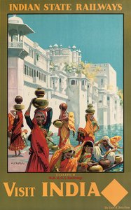 Visit India, Udaipur, an advertising poster for Indian State Railways by W. S. Bylityllis