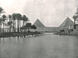 The Pyramids and the Nile, Gizeh, Egypt by W and S Ltd