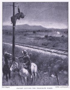 Caught cutting the wires (illustration from After Pretoria: The Guerilla War, 1902)