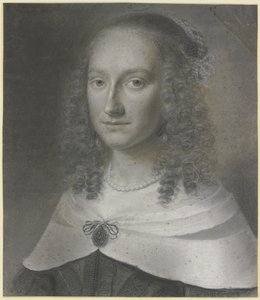 Bust of a Lady with Long Curls and White Shawl, Held by a Brooch by Wallerant Vaillant