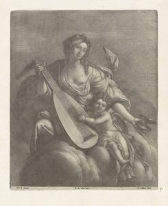 Hebe and Amor on a Cloud by Wallerant Vaillant