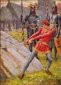 Arthur Draws the Sword from the Stone by Walter Crane