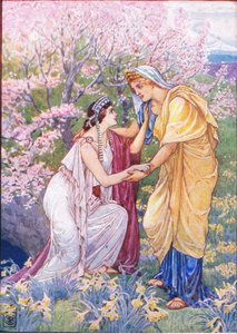Demeter rejoiced for her daughter was by her side, illustration from The Story of Greece