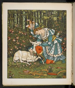 Illustration for the story, the Hind in the wood