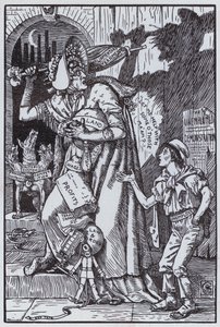 Mrs Grundy Frightened at Her Own Shadow by Walter Crane