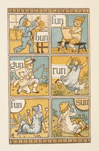 Rhyming words ending in the letter N. The Golden Primer by Walter Crane