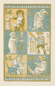 Rhyming words ending in the letter T. The Golden primer by Walter Crane