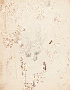 Sketch of a Couple Seated with Cloud Studies (verso) by Walter Crane