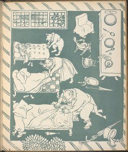 The Three Bears, making their beds by Walter Crane