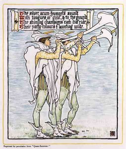 Trumpeters with Lilies, from Queen Summer by Walter Crane