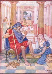 Yea, verily, thou art Odysseus, illustration from The Story of Greece by Walter Crane
