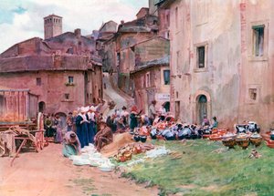 A Pot Market at Assisi by Walter Frederick Roofe Tyndale