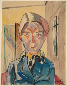 Self-Portrait in Front of Stairs (Self before Stairs) by Walter Gramatte