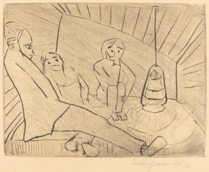 Three People in an Atelier by Walter Gramatte