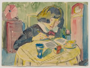 Woman Writing (Sonia Gramatté) by Walter Gramatte