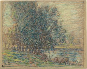 Willows, Longpre, France by Walter Griffin