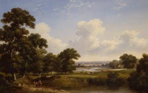 Peasants in a Wooded River Landscape