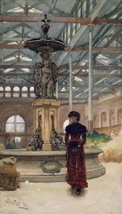 Old Market Hall and Fountain, Birmingham by Walter Langley