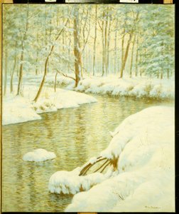 Winter Stream, Sunset Glow