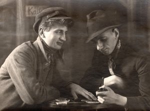 Felix Bressart and Walter Limot in the movie Tragedy in the Mine