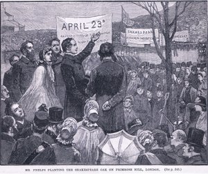 Mr Phelps Planting the Shakespeare Oak on Primrose Hill, London by Walter Paget