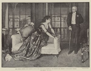 Mrs Patrick Campbell (Agnes Ebbsmith) and Mr Hare (Duke of St Olpherts) in The Notorious Mrs Ebbsmith, at the Garrick Theatre by Walter Paget