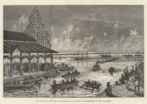The Duke and Duchess of Connaught at Ceylon, Illumination of the Harbour by Walter Paget