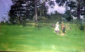 Figures on a Lawn