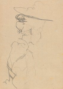 Head and Shoulders of a Woman in a Hat, in Lost Profile, to Right by Walter Richard Sickert
