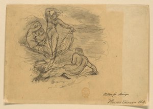 A Group of Four Nymphs (Motif for Design) by Walter Shirlaw